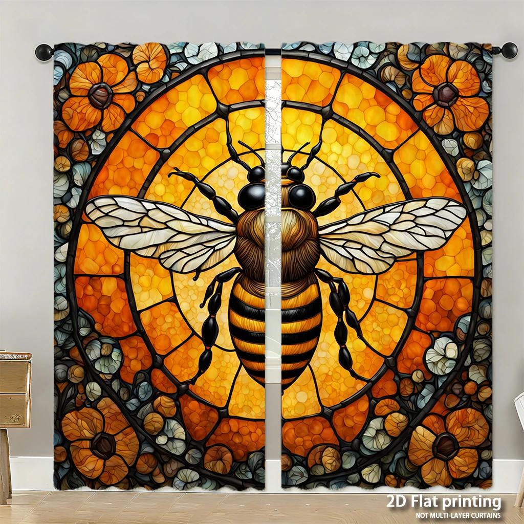 Piece Set High Definition Digital Printed Curtainsautumncolorfulsquirrelwithmapleleavespineconesforeststylehome Decoration Curtain Polyester Washable