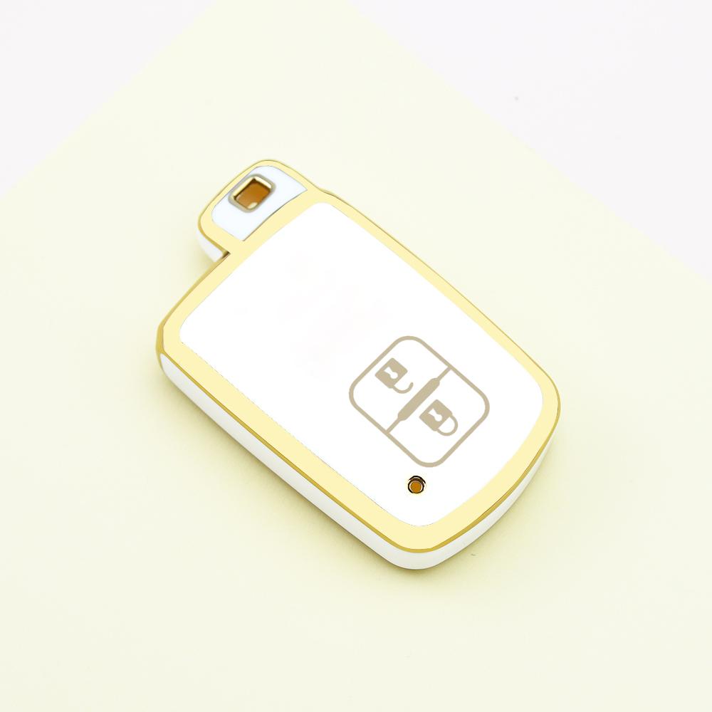 Gold Edge 2/3/4 Buttons TPU Car Remote Key Case Cover Shell Fob Bag for Toyota Land Cruiser Corolla Camry RAV4 Highlander Auris CHR Avalon
