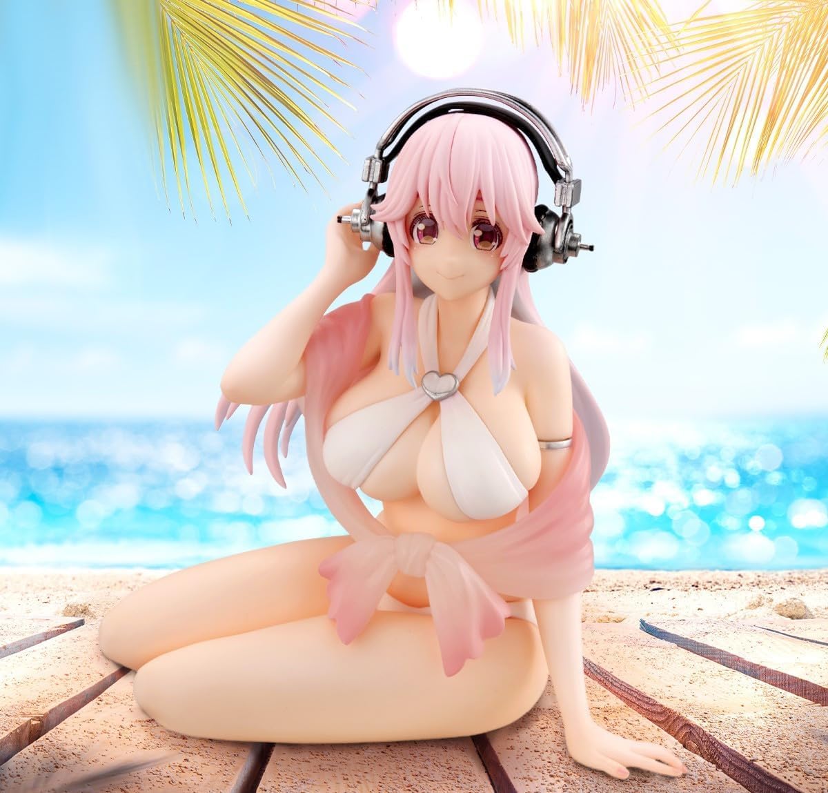 

Super Sonico Noodle Stopper Figure White Bikini Figure 1 Type Official Ver.