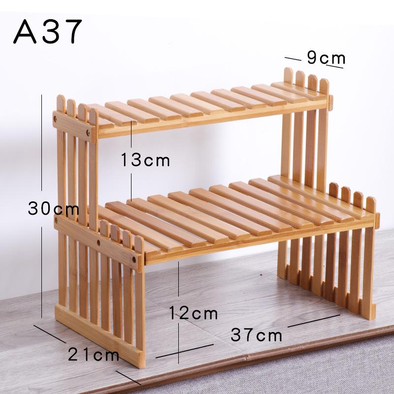 Solid Wood Multi-Layer Small Flower Stand for Office or Balcony - Bamboo Succulent and Plant Display Rack
