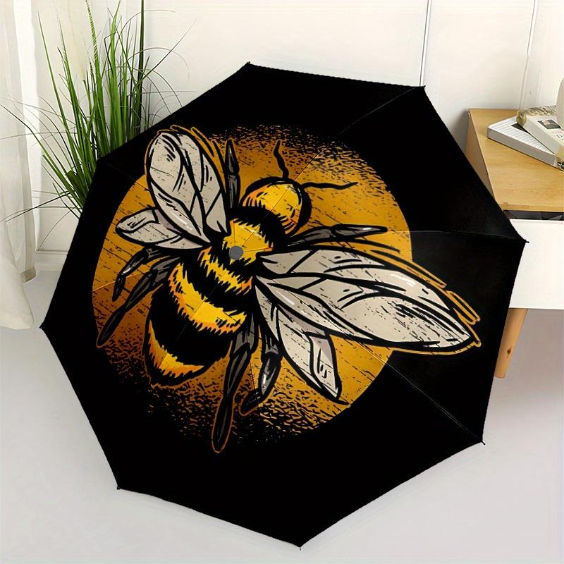 1pc Bee Honeycomb Automatic Open/Close Umbrella, Portable Folding Umbrella for Travel, Themed Events,