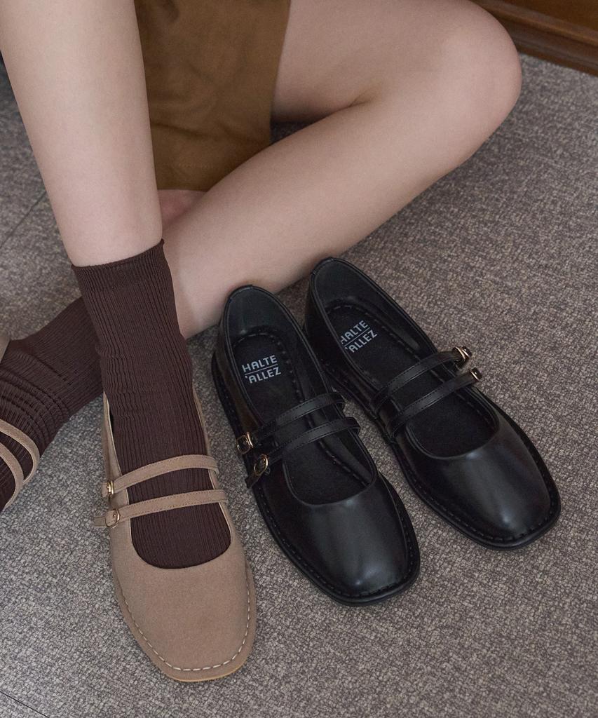Halteallez Stitched Mary Jane Loafers Ha2415