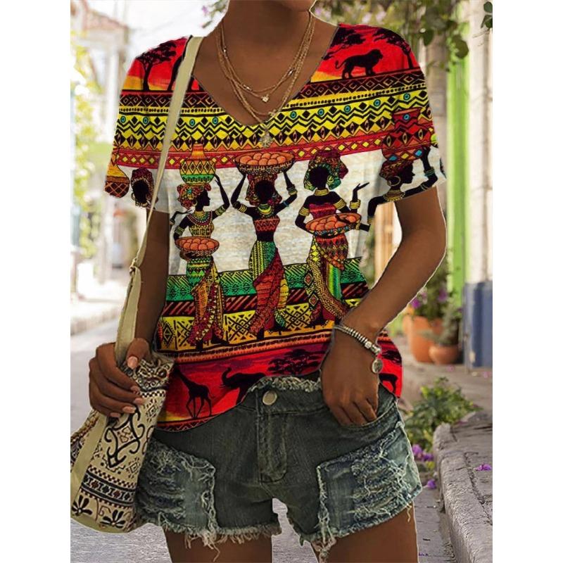 Women's Summer Printed Short Sleeve Top 3D Printed T-Shirt