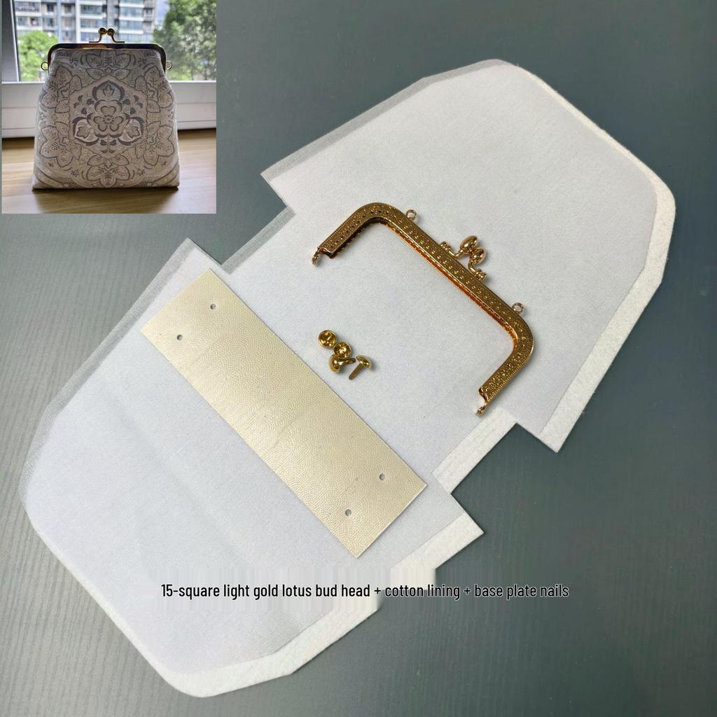 DIY Lazy Person Purse Kit: Stiff Frame, Cotton Cut, Auxiliary Materials & Pins Included