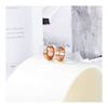 Rockyu Earrings, Women's, Adults, Pink Gold, Titanium Ring Earrings, Simple Design, Hoop Earrings, Hypoallergenic To Metal, 18K Earrings, Binaural