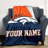 Name Custom Denver Broncos Print Flannel Blanket High Quality Warm Comfortable Cover for All Seasons Perfect for Gifts Home Decor