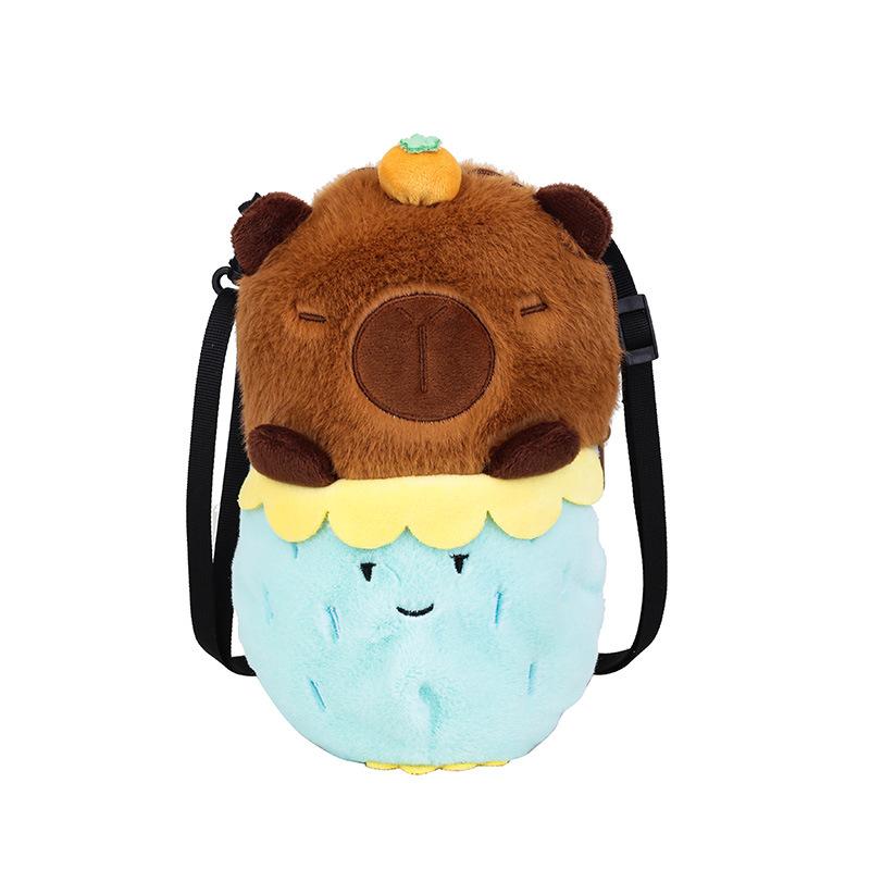 Niedlicher Plüschrucksack Kindertaschen Niedliche Cartoon Capybara Plüsch Umhängetasche Schultertasche Kinder Wasser Delphin Geldbörse