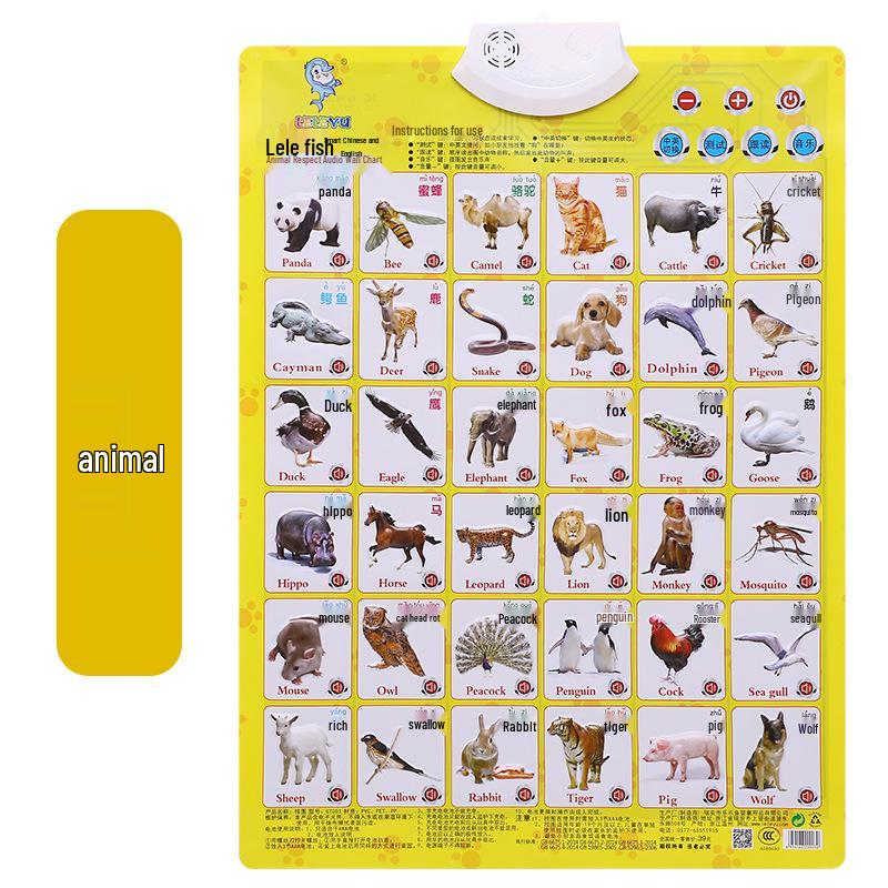 Leleyu Embossed Sound Wall Chart: Early Education Toy for Kids (Pinyin & Numbers Learning)