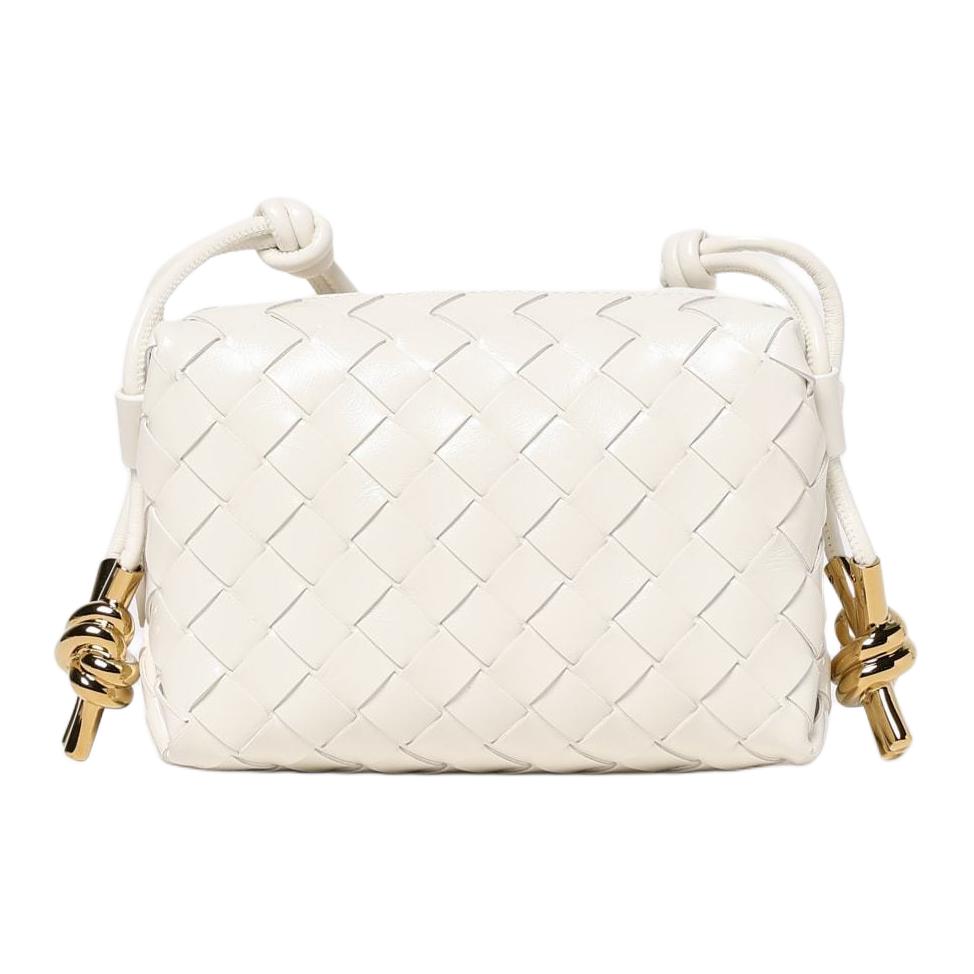 

Bottega Veneta Brass Finish Woven Design Calfskin Shoulder Bag Women bags White 736125V2VG19233 Basic Set (Bag+Dust Bag)