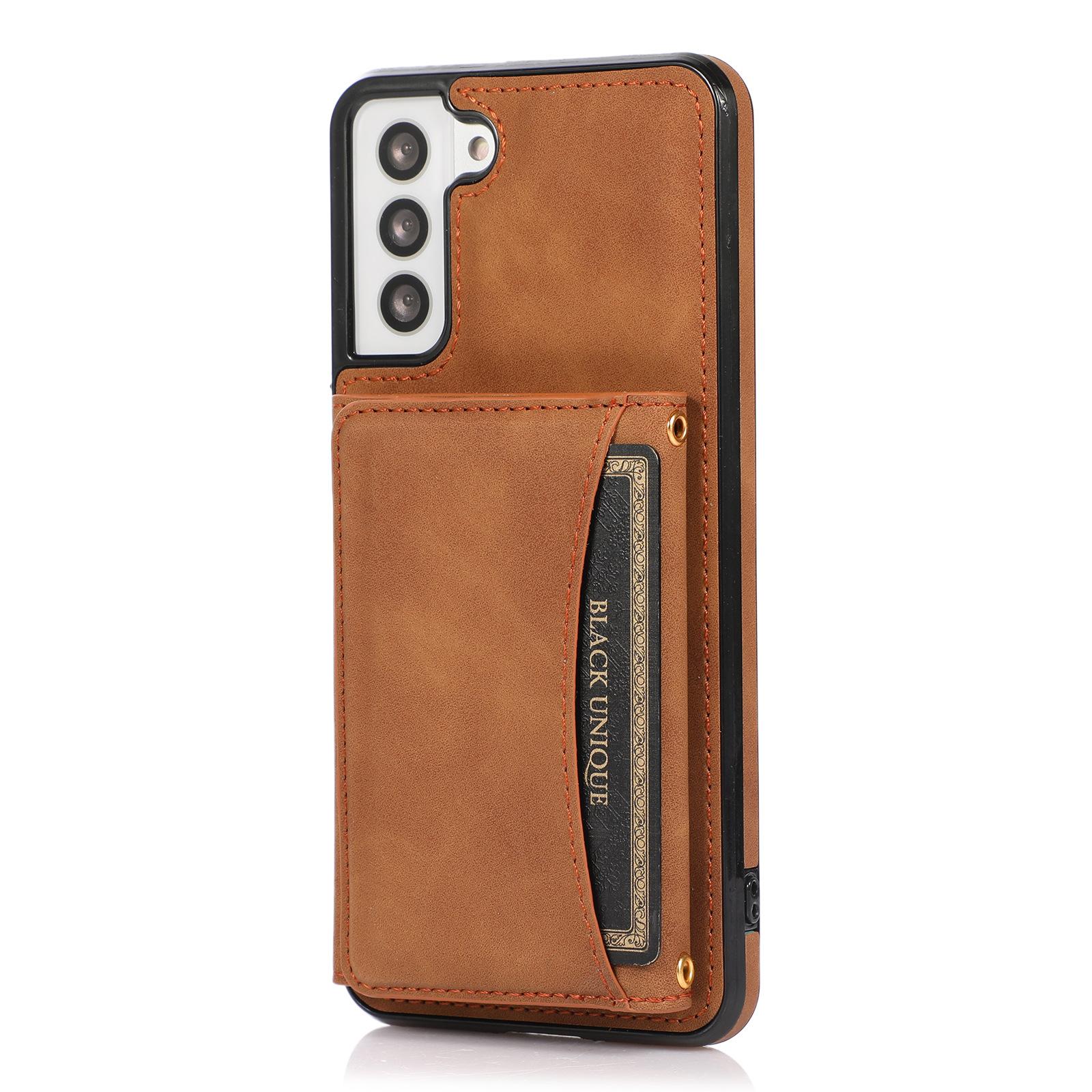 

Подходит для Samsung S21 Card Retro Leather Case Samsung Note20 Creative Protective Case A32 Wallet Case Mobile Phone S22UITRA коричневый
