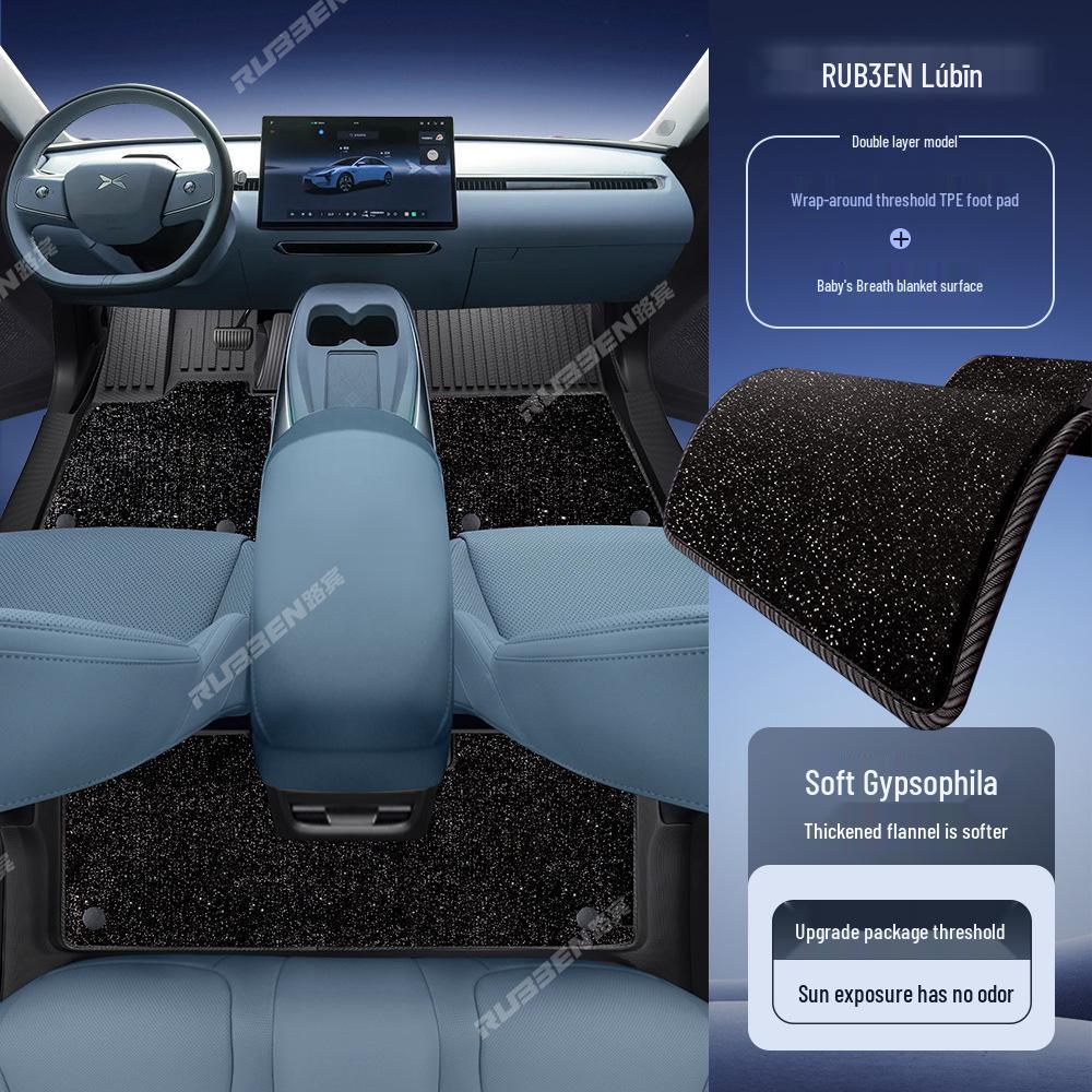 Lubbin Full Coverage TPE Floor Mats for XPeng M03 - Complete Set of Customized Protective Door Sill Accessories