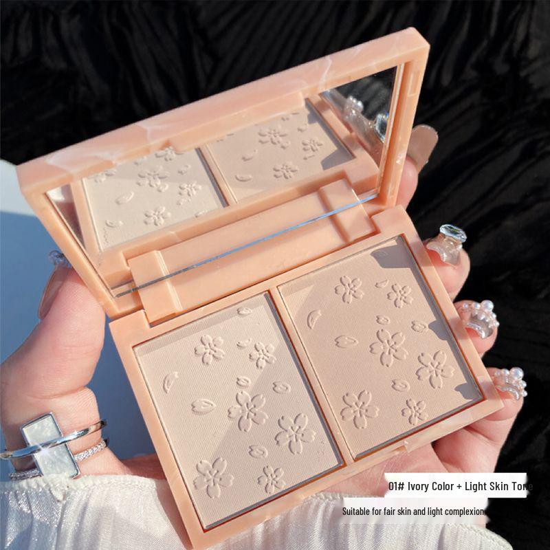 Dual-Color Oil-Control Translucent Pressed Powder: Long-Lasting, Breathable, Refreshing, Setting, Concealer & Contour Foundation.