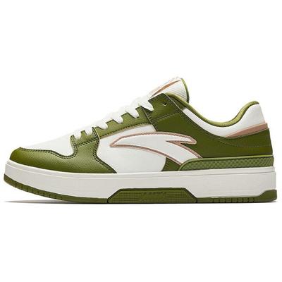 Classic Color Block Non-Slip Wear-Resistant Shock Absorbing Low-Top Skate Shoes Men Sneakers White Green 112518010-6