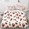 Duvet Cover Set Orange Cherry Tangerine Fruit Pattern Luxury Bedding Set King Full Twin Queen Size Polyester Comforter Cover
