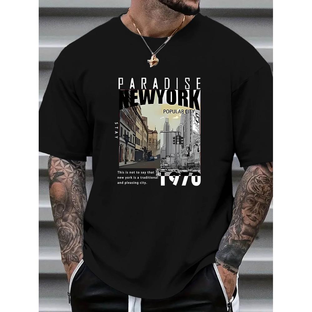 

Paradise New York 1970 T-Shirt,Soft Breathable & Fade-Resistant, Classic Fit for Daily Casual Wear XXL белый