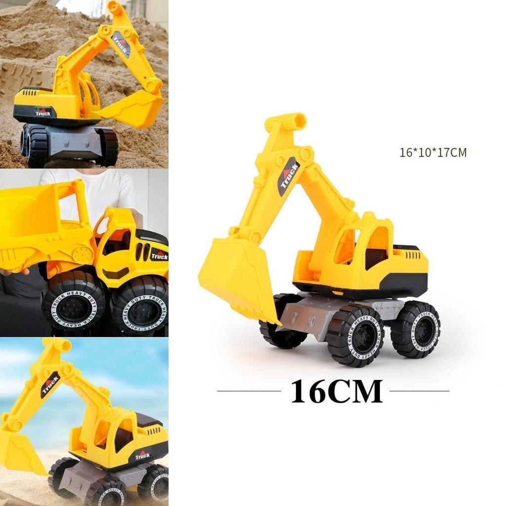 Bright Yellow Engineering Construction Truck Excavator Digger Vehicle Car Toy For Kids