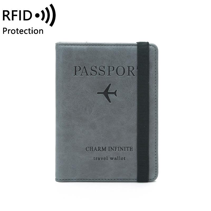 

Нова жіноча паспортна книжечка RFID 2024 року, багатофункціональний тримач картки, сумка-гаманець для паспорта сірий колір