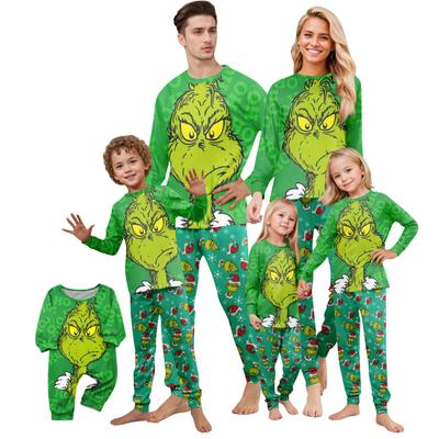 Christmas Print Cute Family Set Pajamas, Home Clothes, Family Set Long Sleeve Top Pants Set