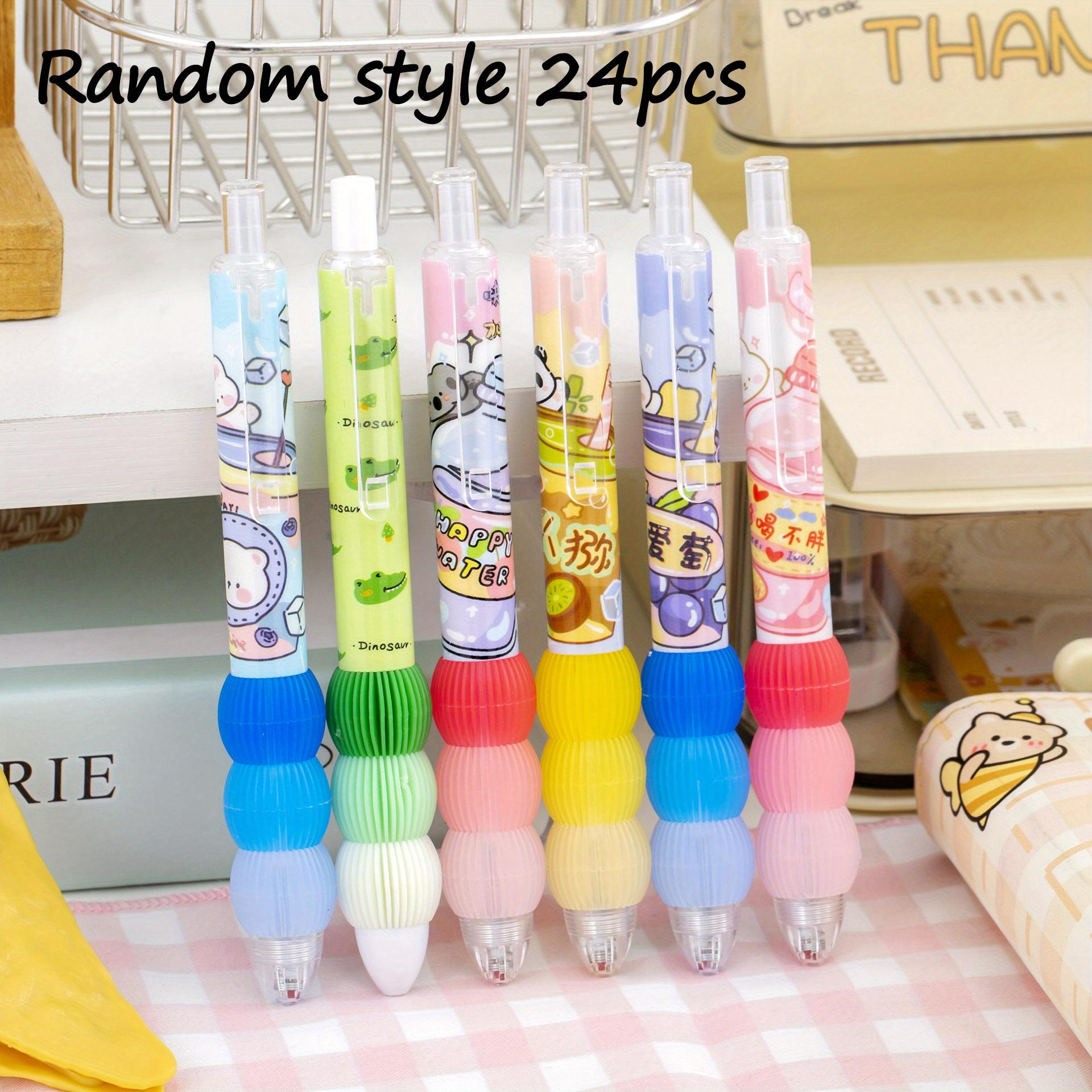

24pcs Kawaii Cartoon Small animals Gel Pen Set Quickly-Drying Cute Pressing Erasable Pens Aesthetic Stationery Office Supplies Gifts Random style 24Pcs