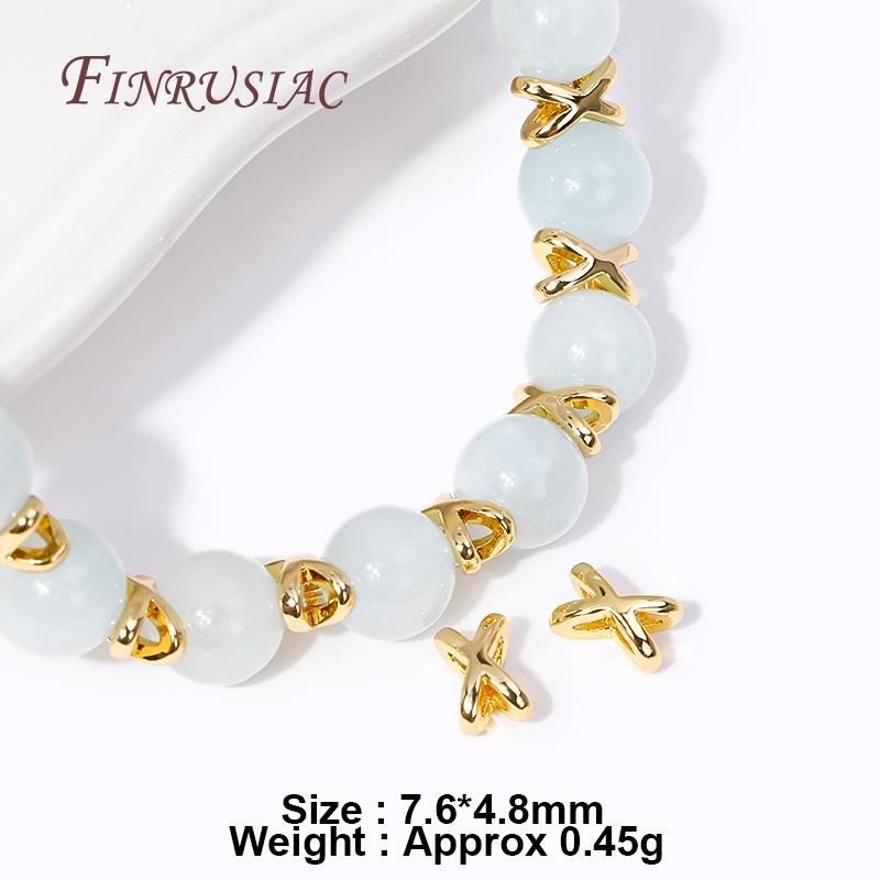 

Fashion 18K Gold Plated Brass Star/X Shape Spacer Beads For Pearl Necklace Making, Separators for Beads DIY Beadwork Accessories 2 Pieces