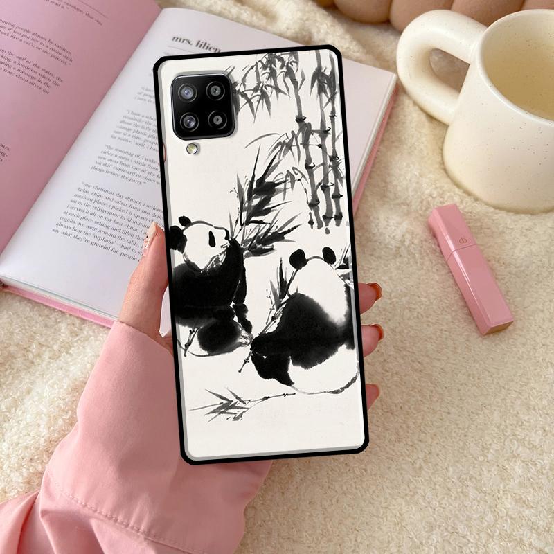 Chinese Bear Panda For Samsung Galaxy A55 A35 A15 A32 A12 A22 A52 A54 A34 A14 A56 A36 A26 A16 A13 A53 A06 Case