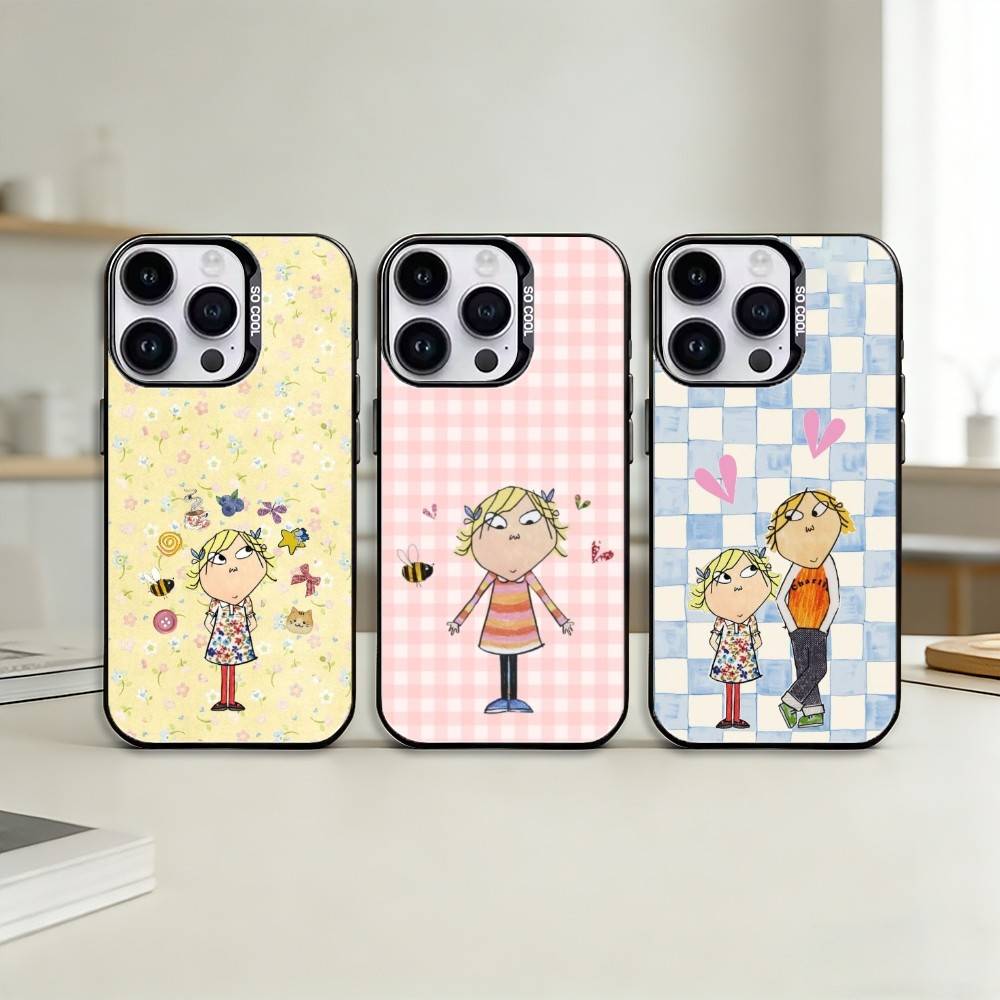 Charlie and Lola Anime Phone Case Color Silver Shell For IPhone 17 16 15 14 13 12 11 Pro Max Plus