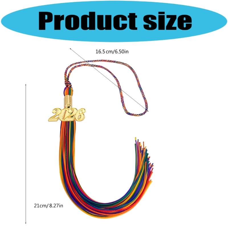 Rainbow Commencement Tassels With Year Charm Graduation Hat Tassels For Academic Gowns Caps and Graduation Ceremonies