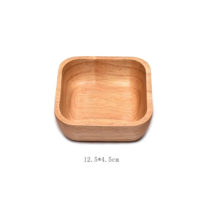

Квадратная деревянная тарелка для фруктового салата, тарелки для сухофруктов, торта, закусок, ретро посуда, простой чайный поднос, десертная тарелка для закусок