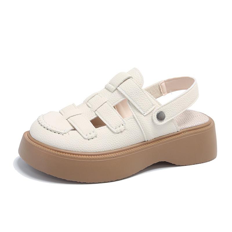 Baotou sandals women's new summer outer wear hole shoes two wear platform half slippers beach shoes