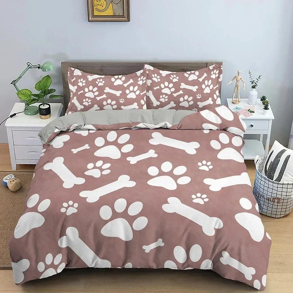 Top Dog Bone Bedding Set Child Duvet Cover Set Bed Set Duvet Cover 220X240 With 12 Pillowcase Comforter Bedding Sets Twin Queen