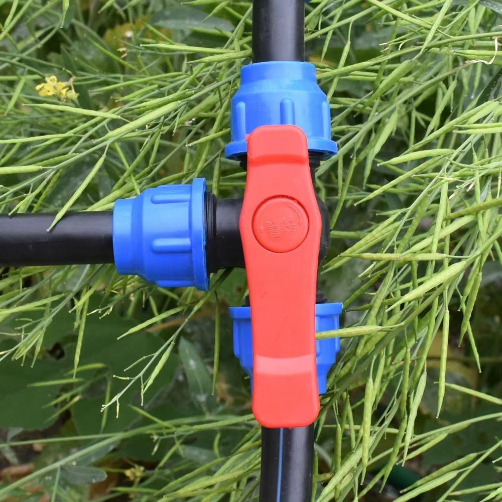 Irrigation 3-Way Ball Valve Plastic Water Pipe Fittings T-type PE Pipe Faucet Diverter  Garden