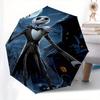 1 Auto Open Jack Skellington, Halloween Themed Colorful 8-rib Portable Umbrella for Men and Women, A Compact Commuting Companion Suitable Fo