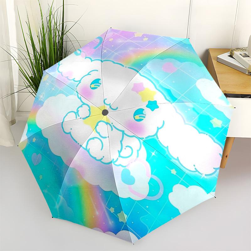 

1pc PastelKawaii Cloud Character Umbrella with Plastic Handle,Suitable for All Seasons Home Travel Outdoor UmbrellaSanlio396