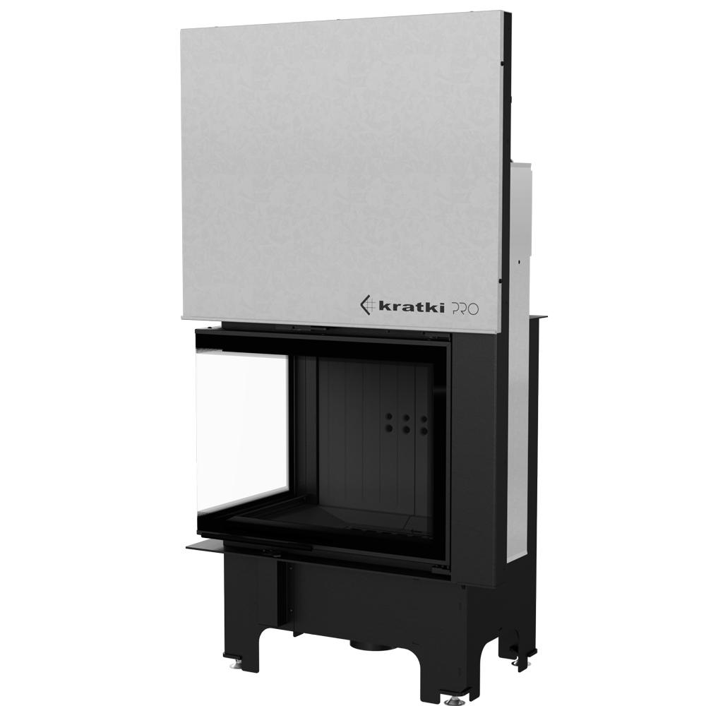 Steel fireplace KRATKI VNL 700/480 12 kW Ø 200 Lift-up black thermotec