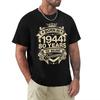 Nato nel 1944 80 Anni di Essere Fantastico Regalo per l'80° Compleanno T-shirt Harajuku Manica Corta T-shirt 100% Cotone T-shirt Grafica Top