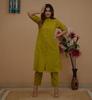 Women Designer Cotton Slub Kurta Pant Cord Set Dress Indian Bollywood Top Tunic Kurti