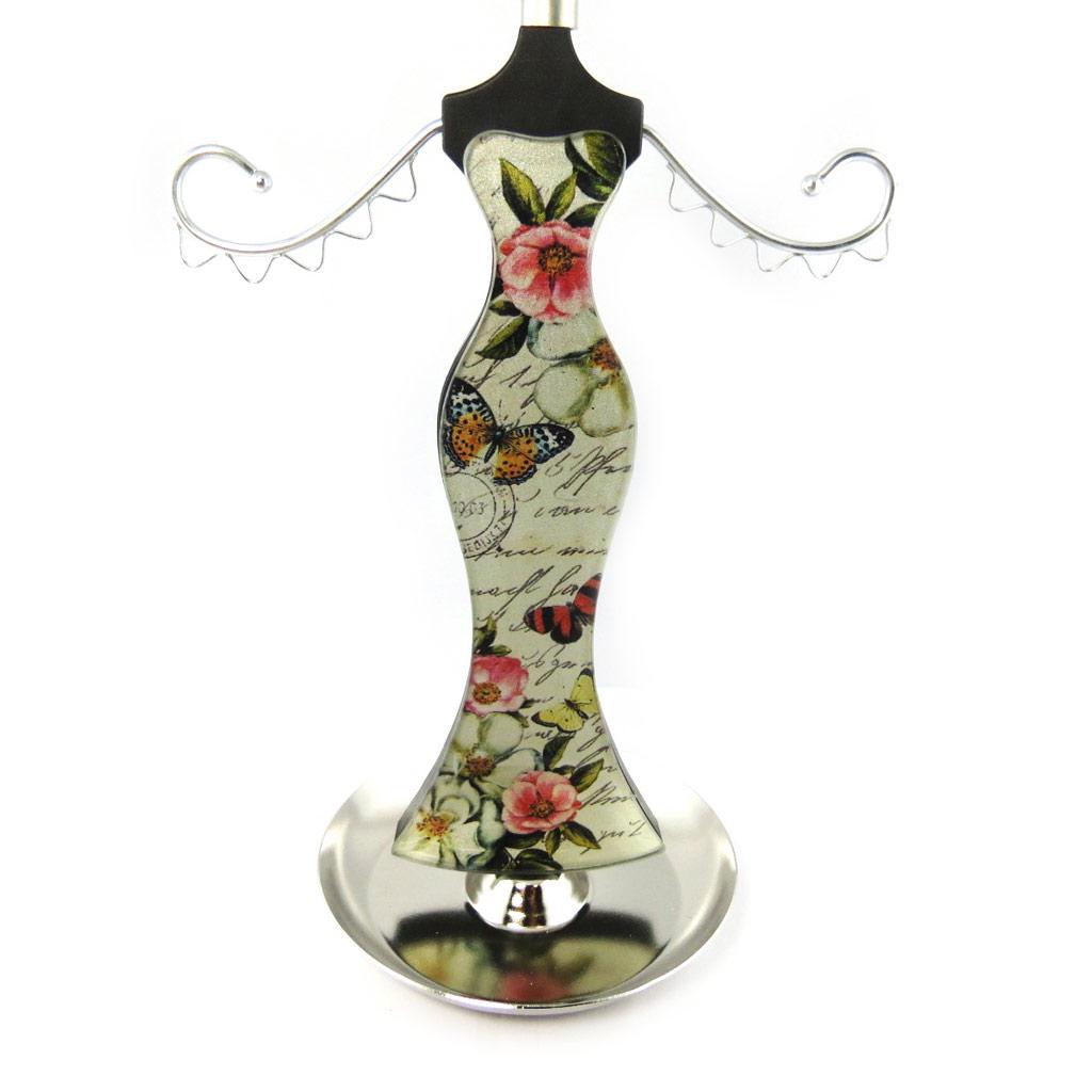 Les Trésors De Lily [L6836] - Postříbřený držák na šperky 'Hedvábný motýl' - 32x16 cm