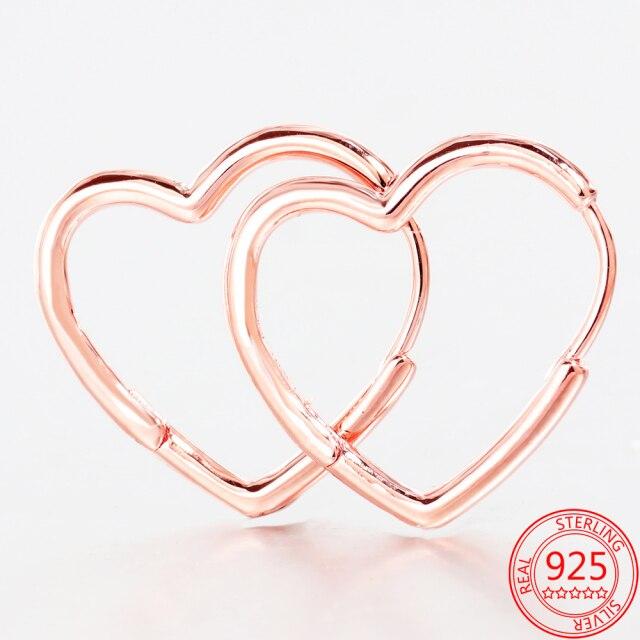 Boucles d'oreilles créoles cœur classiques en argent sterling 925 halo rond couronne et boucles d'oreilles clous coccinelle en or rose cadeau d'anniversaire romantique pour femme