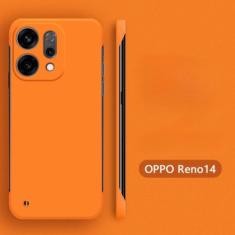 

For Reno 14 Pro 5G Ultra Thin Frameless Skin Matte Hard PC Phone Cover for OPPO Reno14 Reno 13 14pro Shockproof Borderless Case For Reno 14