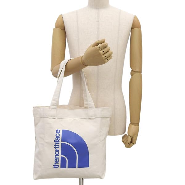 The North Face and Beige Blue Cotton Tote VEN A4 Size Men's Women's Bag, BLUE, NF0A3VWQ, [Used]