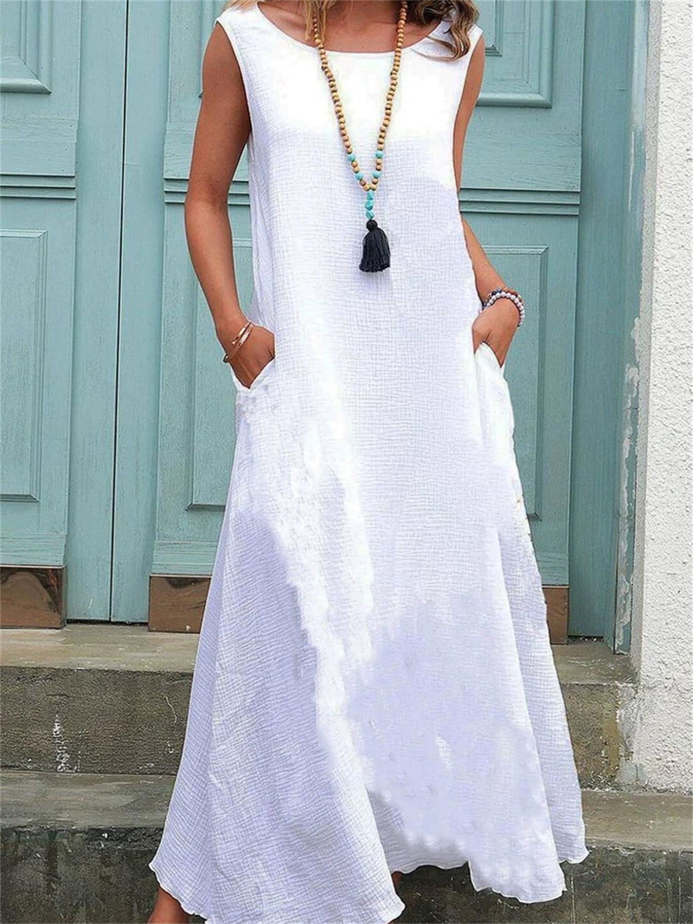 2026 European & American Sleeveless Casual Women s Summer Dress S