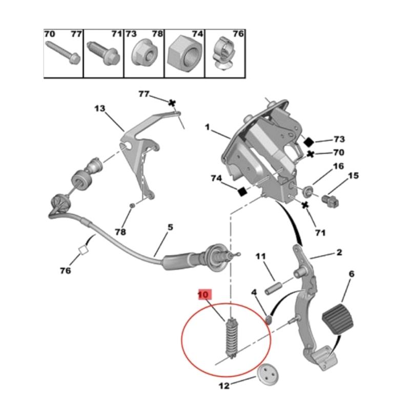 Advanced Rust Resistant Clutch Pedal Spring Suitable For 307 206 207 408 308 Improved Handling Fatigue Resistance 214855