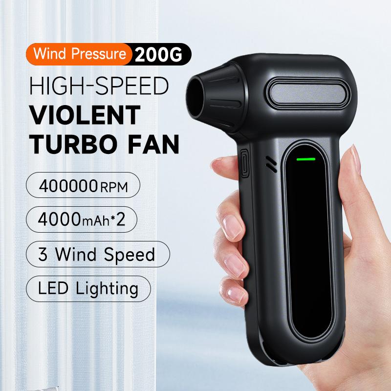 New Electric Air Duster Air Blower 400000RPM Super Power Turbo Fan Rechargeable 3-Gear Brushless Motor for Car/PC/Home/Outdoor