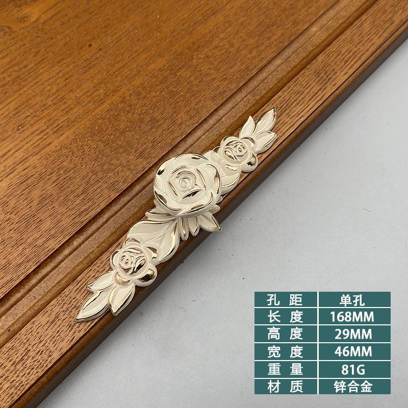 Rose Decorative Cabinet Knobs Floral Knob Cupboard Door Knobs Ivory White Drawer Pulls Cabinet Handle Knobs for Dresser Cabinet