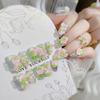 Wear nail finished product wholesale sweet and gentle rose bow nail piece long fake nail nail patch U52
