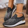 Autumn Rhinestone Women Casual Sports Shoes Comfortable Non Slip Outdoor Casual Shoe Soft Sole Breathable Sneakers Zapatos Mujer