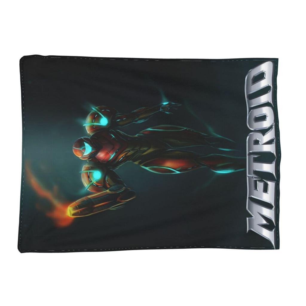 Game Metroid Blankets Soft Warm Flannel Throw Blanket Plush for Bed Living Room Picnic Travel Home Couch