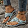 Fashion Woman Slippers Leather Non-Slip Soft Platform Shoes Flip Flops Summer Wedge Sandals Lightweight Orthopedic Slippers Slides Women