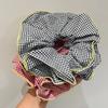 Retro Colorful Lattice Ruffles Hair Scrunchies Headbands for Womens Girls Sweet Romance Hair Rope Rubber Band Hair Accessories