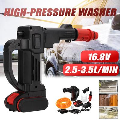 Portable Car Shower Washer Electric Water Pump Outdoor Travel Set 16.8V Black Car Washer Camping Shower High Pressure Washing Machine
